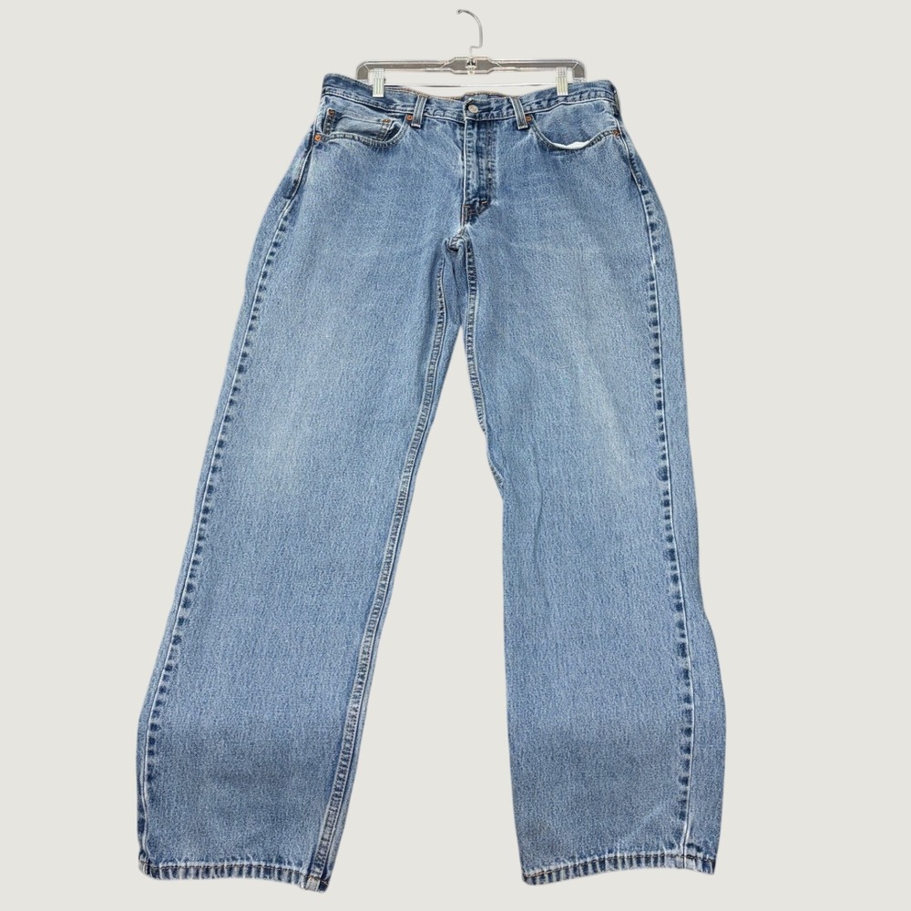 Levi's 550 Relaxed Fit Tapered Leg Jeans Light Wash Blue Denim 36x34